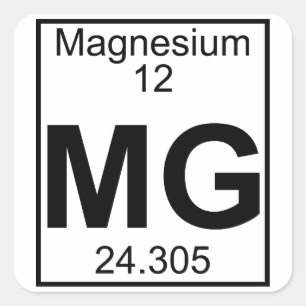 Sticker Carré Élément 012 - Mg - Magnésium (Complet)