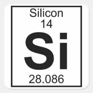 Sticker Carré Élément 014 - Si - Silicon (Complet)