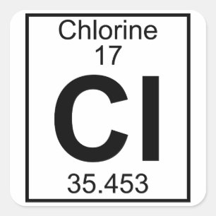 Sticker Carré Élément 017 - Cl - chlore (plein)