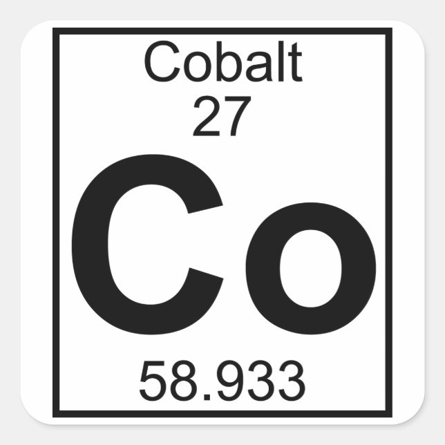 Sticker Carré Élément 027 - Co - Cobalt (Complet) (Devant)