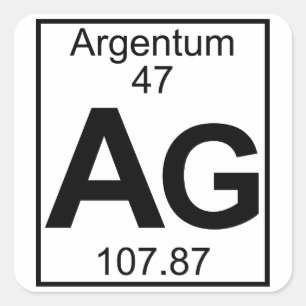 Sticker Carré Élément 047 - Ag - Argentum (Complet)