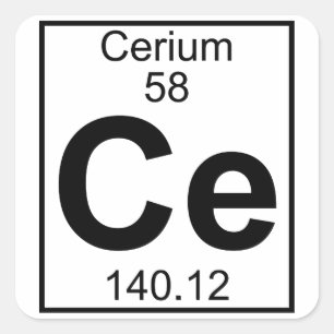 Sticker Carré Élément 058 - Ce - Cerium (complet)