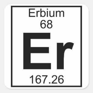 Sticker Carré Élément 068 - Er - Erbium (Complet)