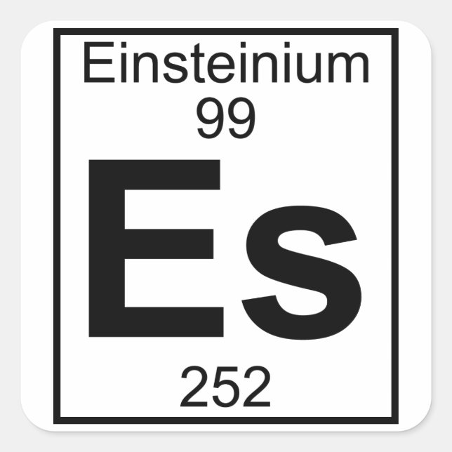 Sticker Carré Élément 099 - Es - Einsteinium (Complet) (Devant)