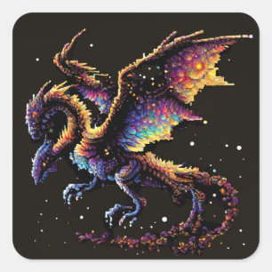 Sticker Carré Élément d'air du dragon