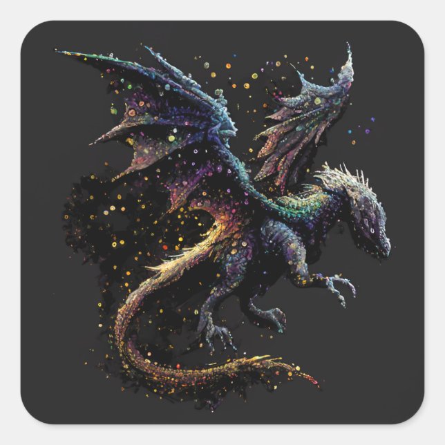 Sticker Carré Élément d'air du dragon (Devant)
