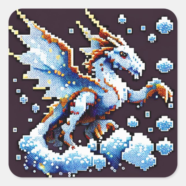 Sticker Carré Élément d'air du dragon (Devant)