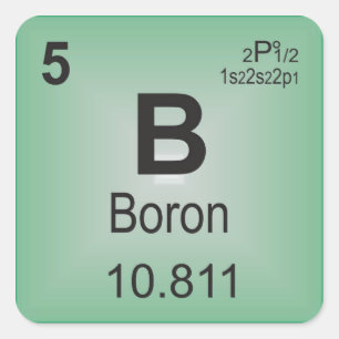 Sticker Carré Élément individuel Boron du tableau périodique