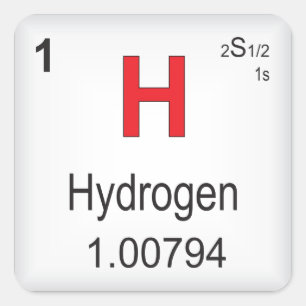 Sticker Carré Élément individuel de l'hydrogène du tableau pério