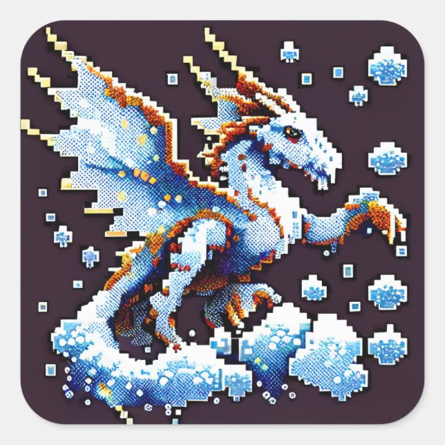 Sticker Carré élémentaire Dragon Air (Devant)