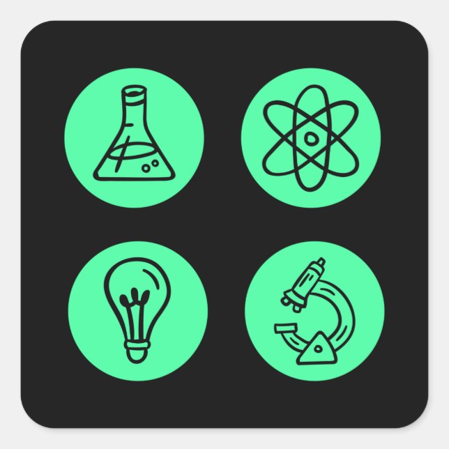 Sticker Carré Éléments scientifiques (Devant)