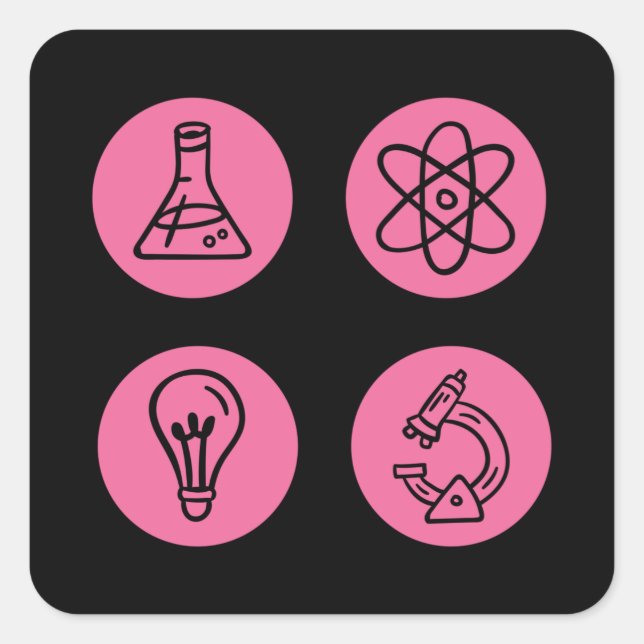 Sticker Carré Éléments scientifiques (Devant)