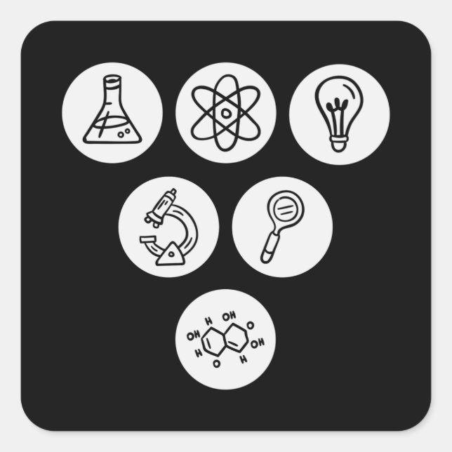 Sticker Carré Éléments scientifiques (Devant)