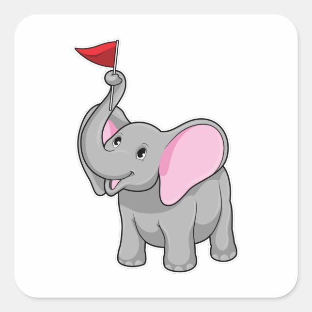 Sticker Carré Elephant (Devant)