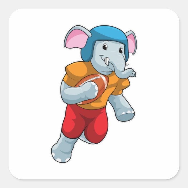 Sticker Carré Elephant au football (Devant)