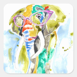 Sticker Carré Éléphant de Pants Smarty
