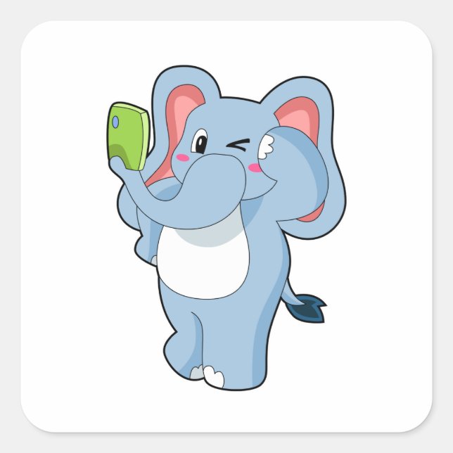 Sticker Carré Elephant Mobile (Devant)