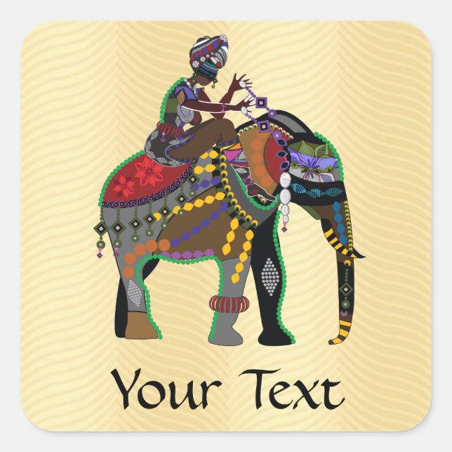 Sticker Carré Elephant Rider (Devant)