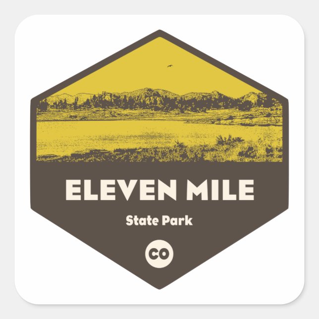 Sticker Carré Eleven Mile State Park, Colorado (Devant)