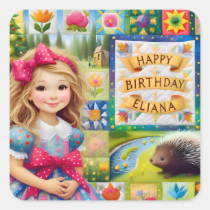 Sticker Carré ELIANA ~ JEUX ANNIVERSAIRE ~ Couette ~