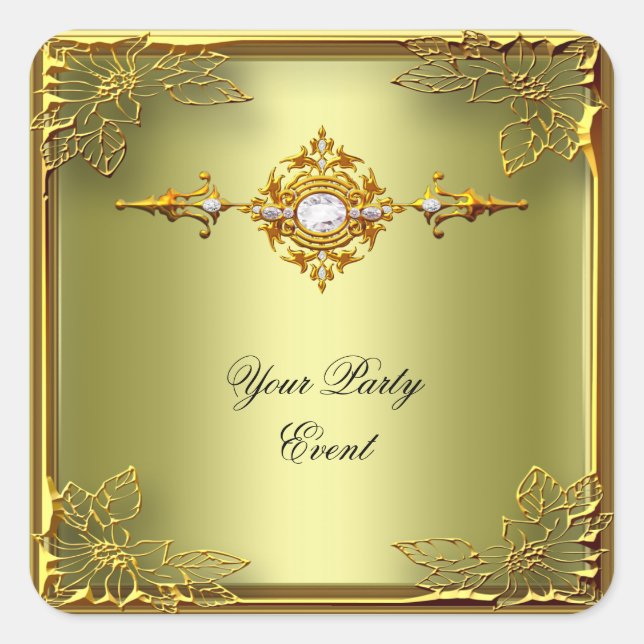 Sticker Carré Elite Avocado Green Gold (Devant)