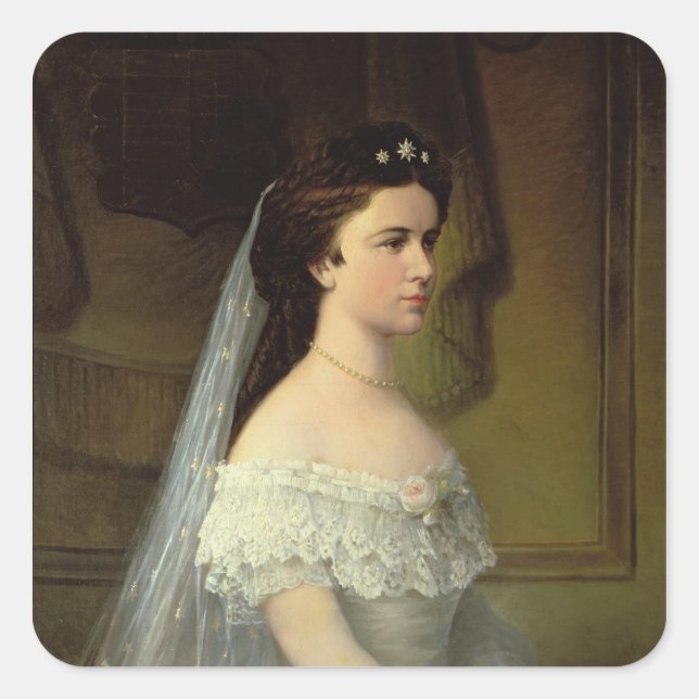 Sticker Carré Elizabeth de Bavière, impératrice d'Autriche (Devant)