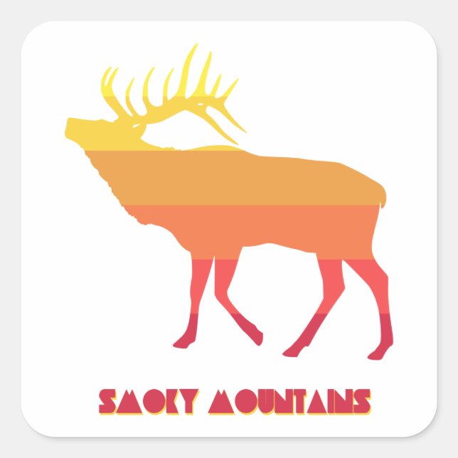 Sticker Carré Elk des montagnes fumées (Devant)