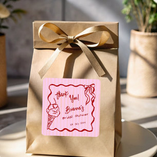 Sticker Carré Elle a été écumer glace faveur de la douche de mar