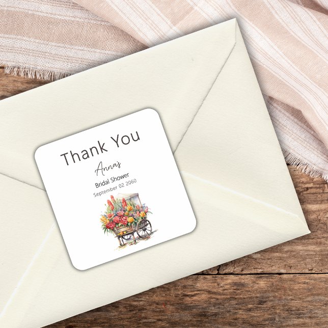 Sticker Carré Elle est fraîche du Merci de Fête des mariées du m (Créateur téléchargé)