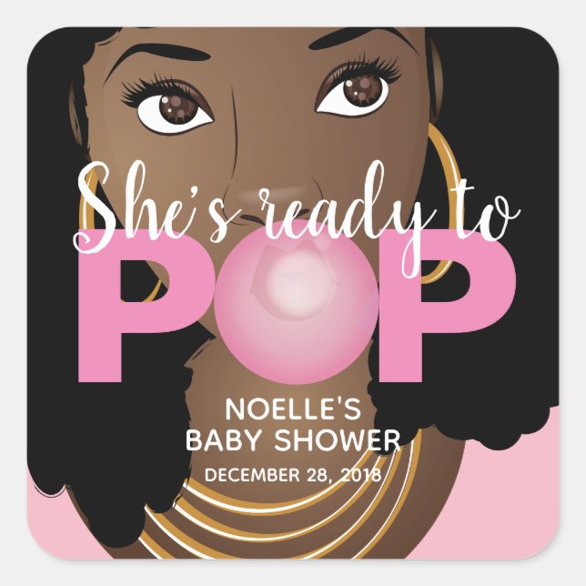 Sticker Carré Elle est prête à coller des chevalets de douche po (Devant)