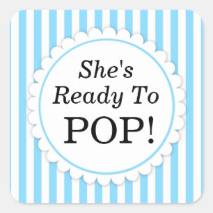 Sticker Carré Elle est prête à coller le Carré - Bleu Stripes