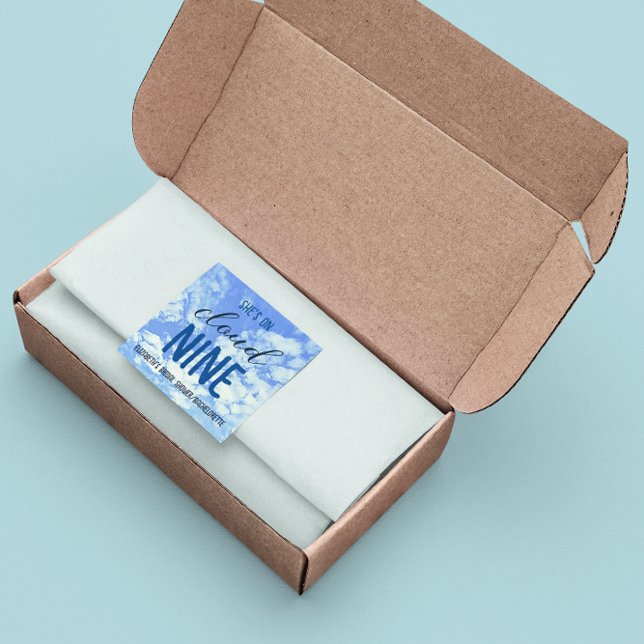 Sticker Carré Elle est Sur Cloud Nine ! Fête des mariées/Bachelo (Créateur téléchargé)