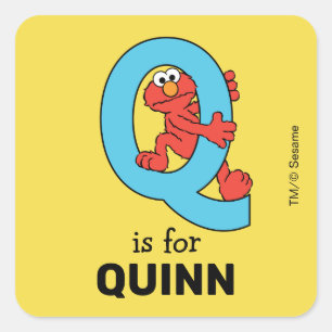 Sticker Carré Elmo Alphabet   Bleu Q