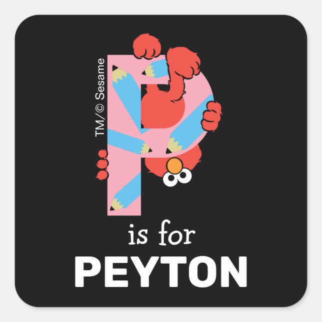 Sticker Carré Elmo Alphabet | Crayon P (Devant)