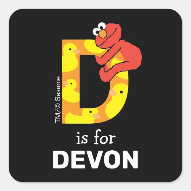 Sticker Carré Elmo Alphabet | D Canard (Devant)