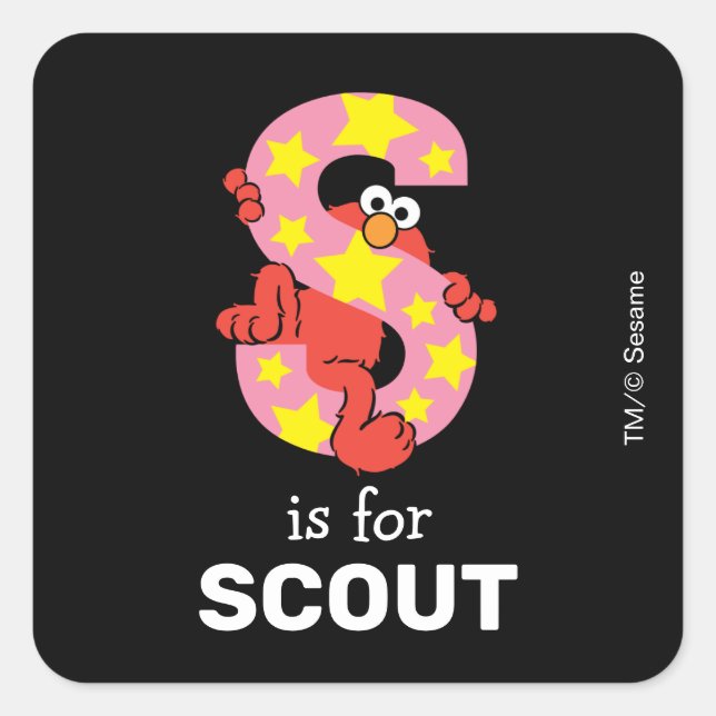 Sticker Carré Elmo Alphabet | Étoile S (Devant)