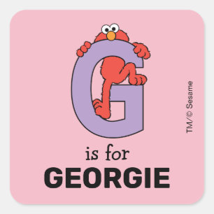 Sticker Carré Elmo Alphabet G Violet