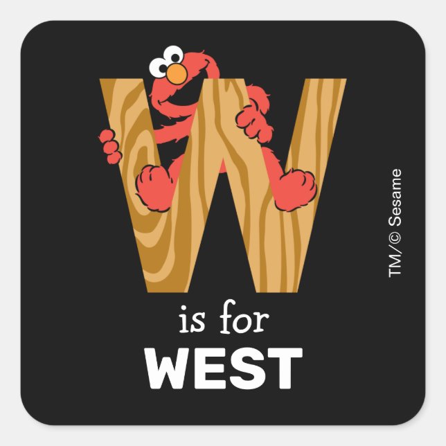 Sticker Carré Elmo Alphabet | W Bois (Devant)