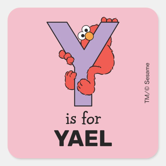 Sticker Carré Elmo Alphabet | Y Violet (Devant)