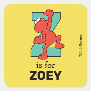 Sticker Carré Elmo Alphabet   Z TURQUOISE