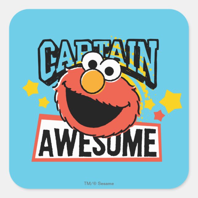 Sticker Carré Elmo Captain Comic (Devant)