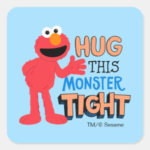Sticker Carré Elmo   Enserrez ce monstre serré