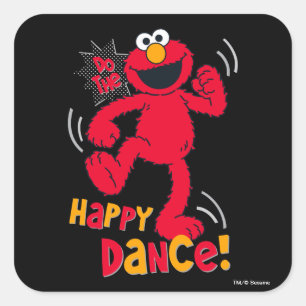 Sticker Carré Elmo   Faites la danse du bonheur