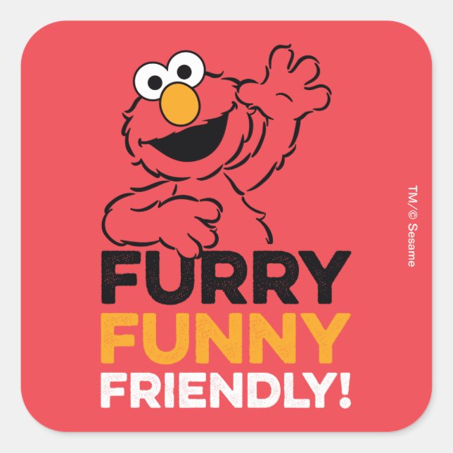 Sticker Carré Elmo | Furry Amical (Devant)