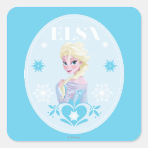 Sticker Carré Elsa   Les flocons de neige