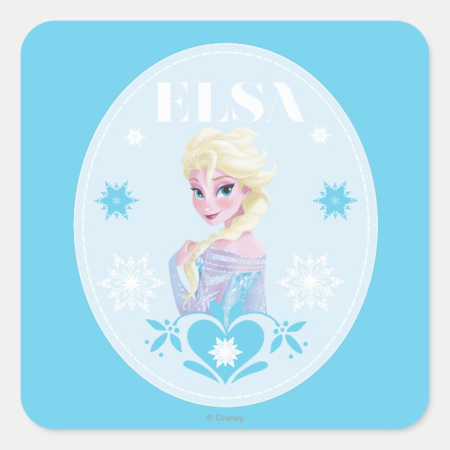 Sticker Carré Elsa | Les flocons de neige (Devant)