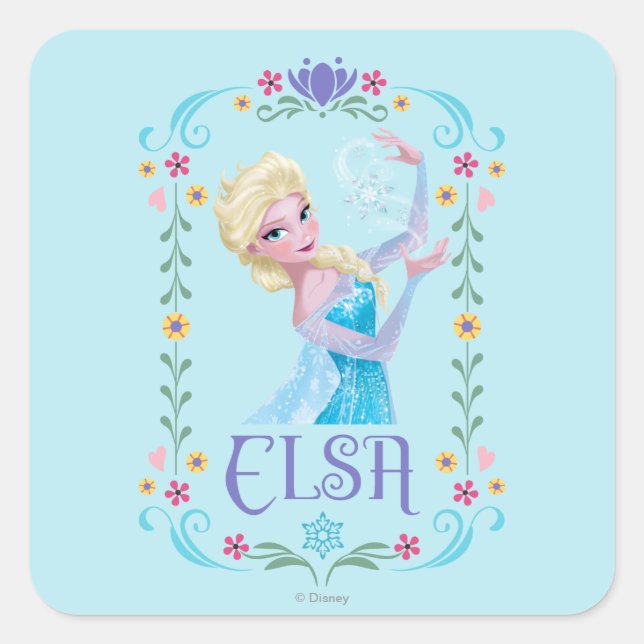 Sticker Carré  Elsa| Mes pouvoirs sont forts (Devant)