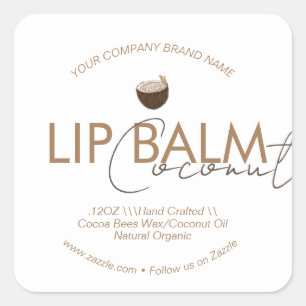 Sticker Carré Emballage commercial de gommage pour baume à lèvre
