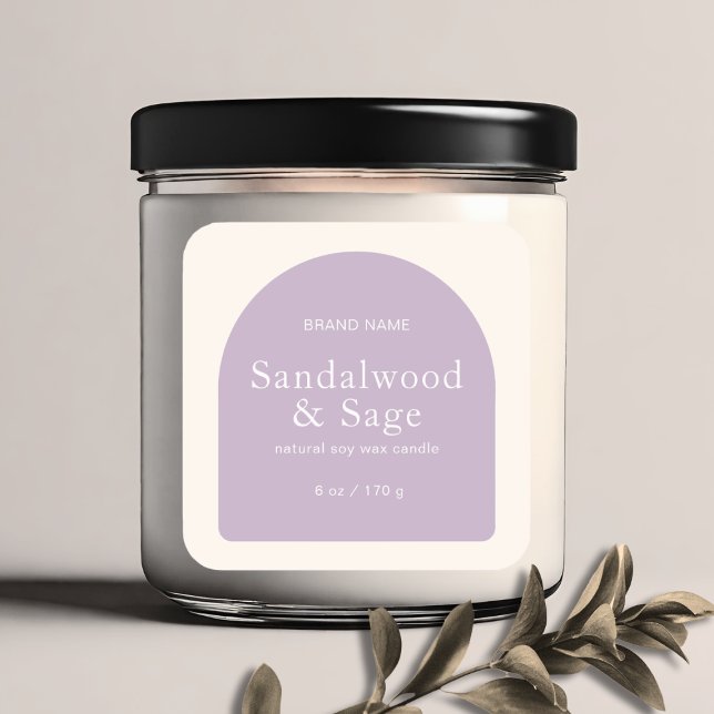 Sticker Carré Emballage de produit minimaliste pour chandelle mo (Créateur téléchargé)