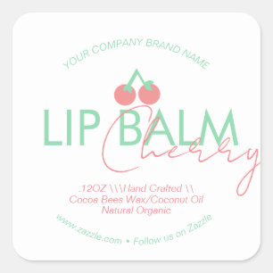 Sticker Carré Emballage d'entreprise de gommage pour baume à lèv